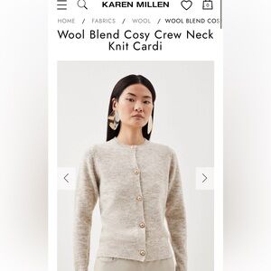 Wool Blend Cosy Crew Neck Knit Cardi - size small